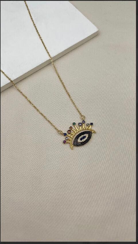 Gold Renkli Göz Kolye
