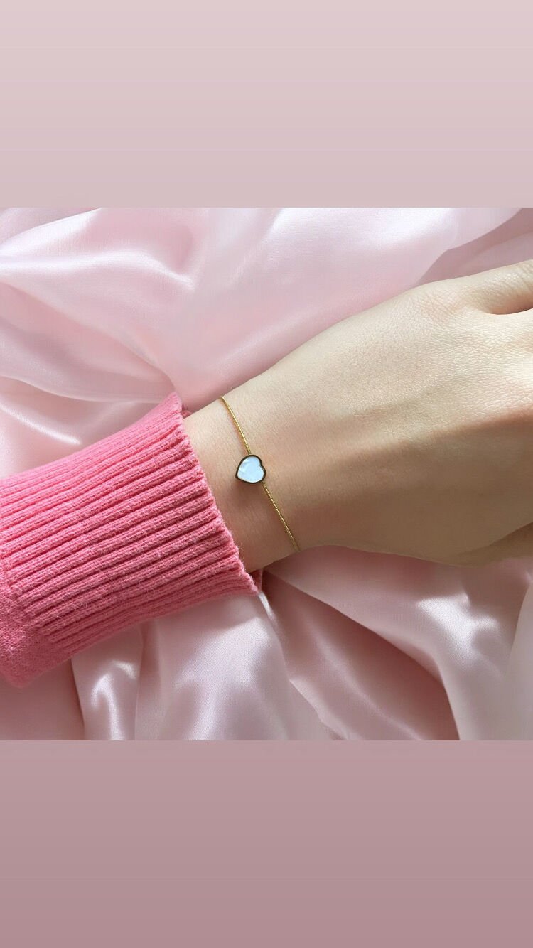 Gold Sedefli Kalpli Bileklik