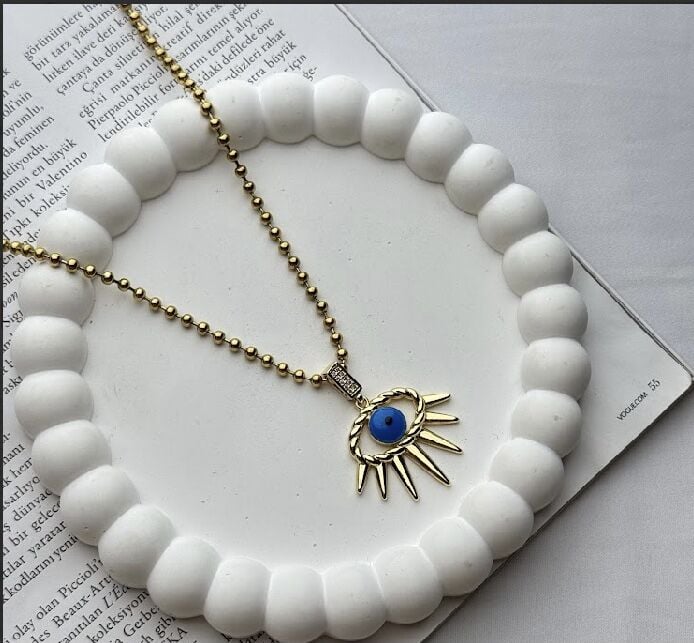 Gold Büyük Göz Kolye