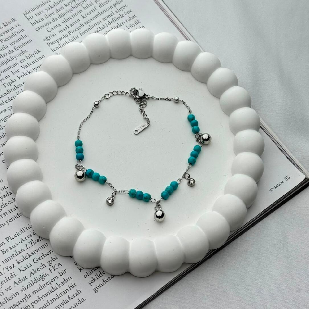 Turkuaz Taşlı Halhal