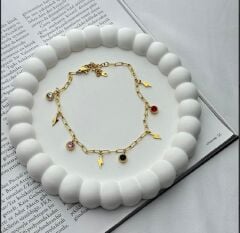 Gold Renkli Taşlı Halhal