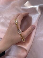 Gold Sedefli Kilit Bileklik