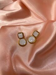 Gold Sedef Taşlı Küpe