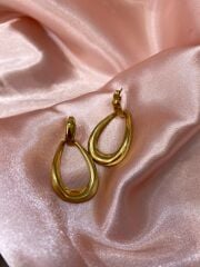 Gold Sade Büyük Küpe