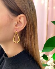 Gold Sade Büyük Küpe