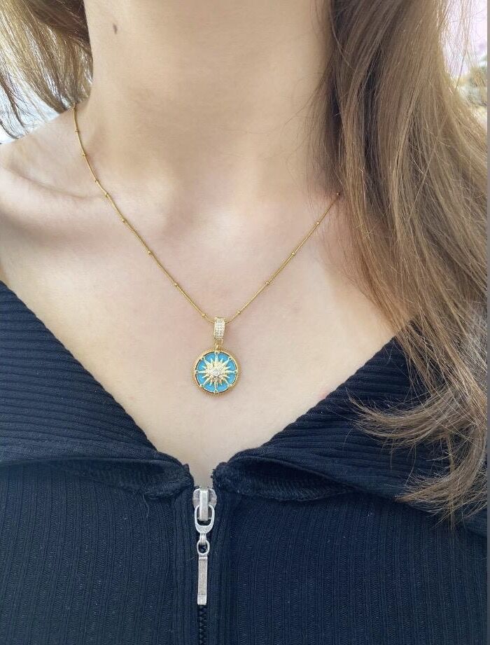 Stone Blue  Sun Kolye