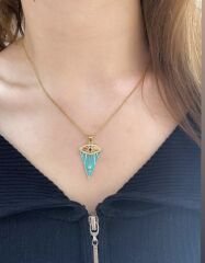 Gold Triangle Shaped Eye Kolye