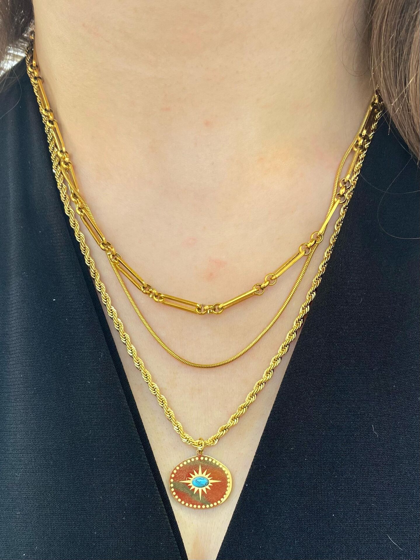Gold Turquoise Stone Combination