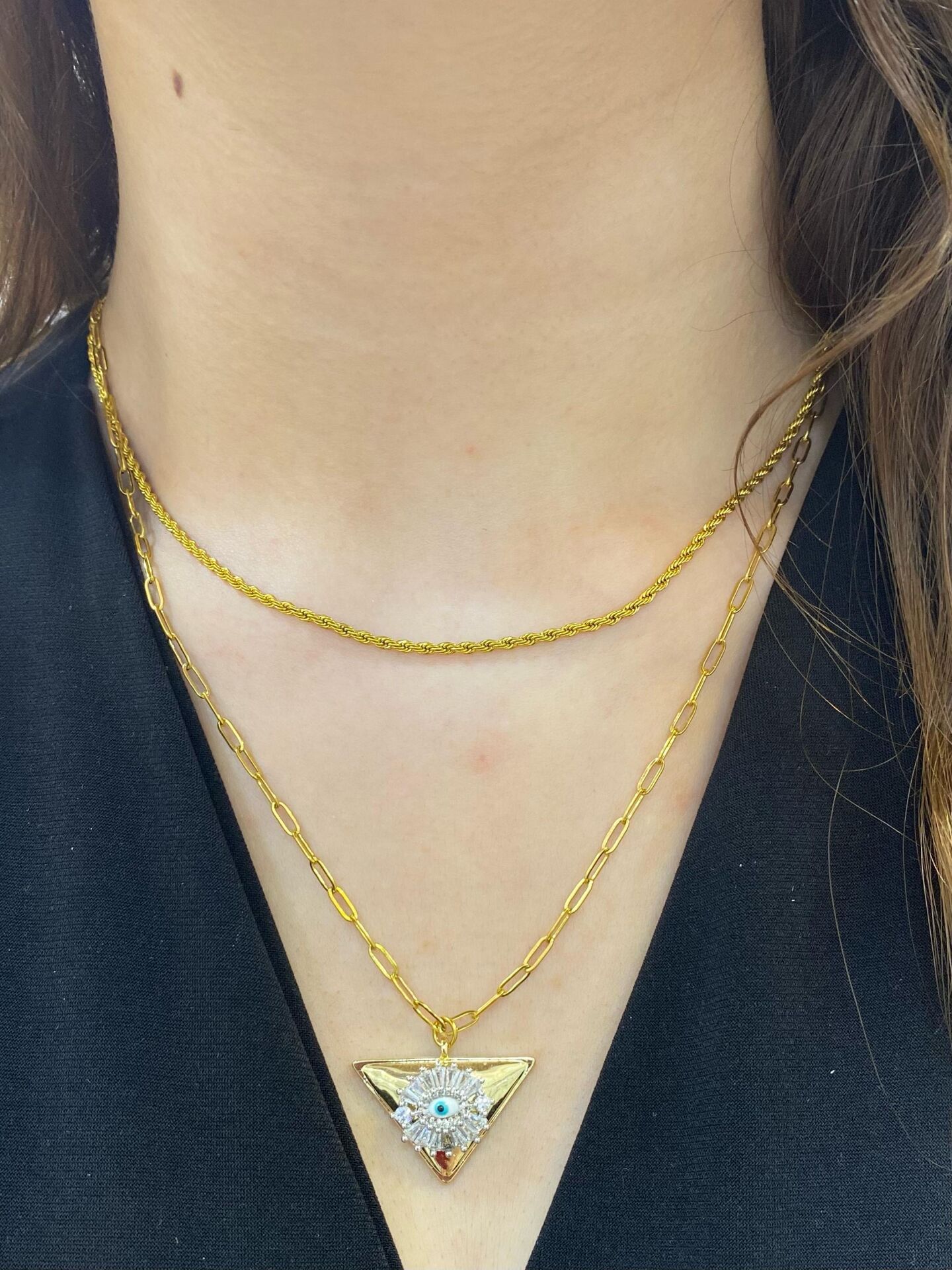 Gold Stony Eye Kolye