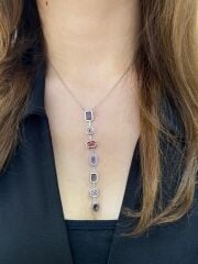 Renkli Taşlı Y Kolye