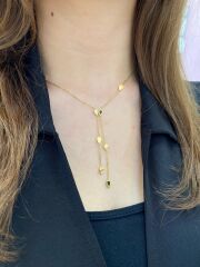 Gold Damla Şekillinde Y kolye