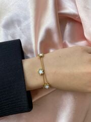 Gold Yıldızlı Sedefli Bileklik